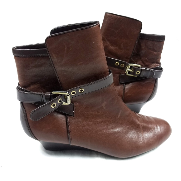 Rockport Alika Wedge Leather Wrap Buckle Boots - Picture 2 of 7